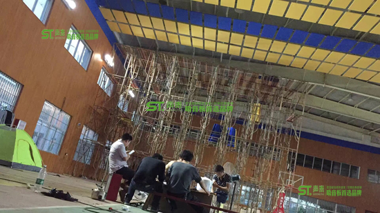 清遠學?；@球館吊頂空間吸聲體案例(圖2)